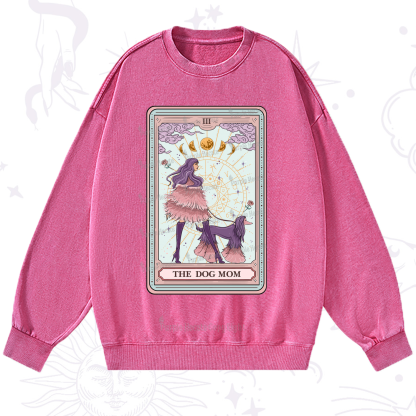 Purplehecate The Fashionable Dog Mom Tarot Card Washed Sweatshirt