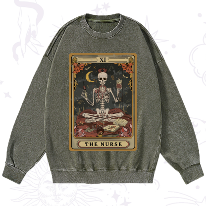 Purplehecate The Nurse Tarot Washed Sweatshirt