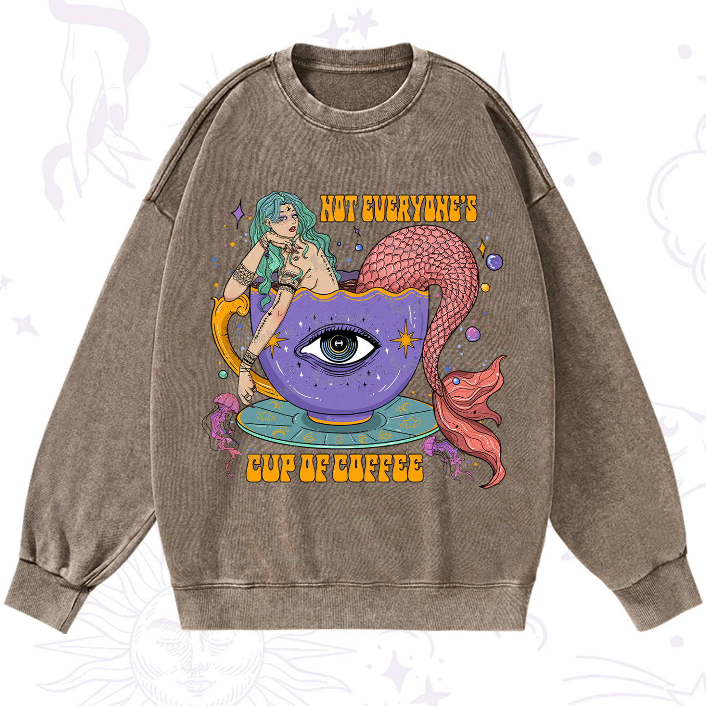 Purplehecate Not Everyone's Cup Of Coffee Washed Sweatshirt