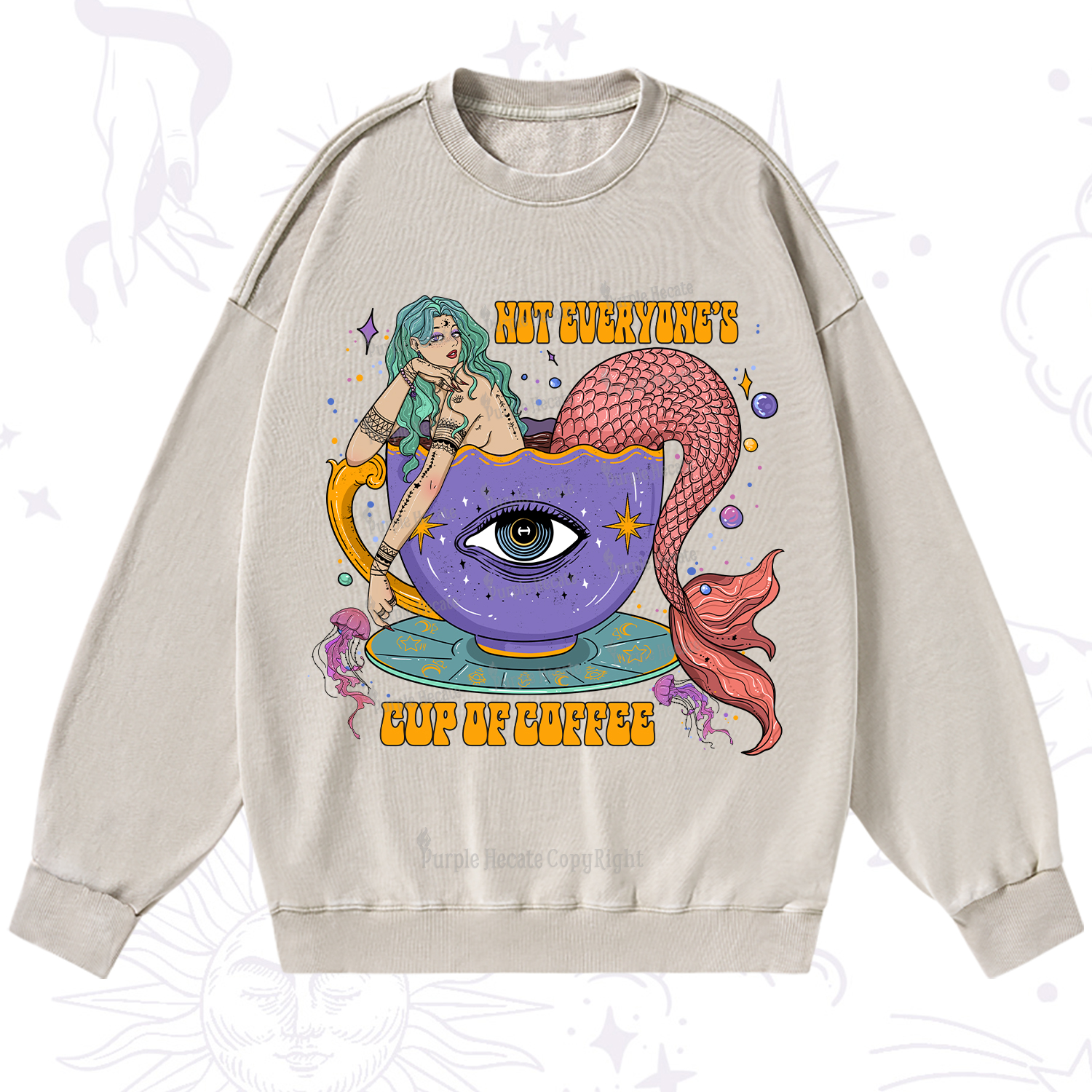Purplehecate Not Everyone's Cup Of Coffee Washed Sweatshirt