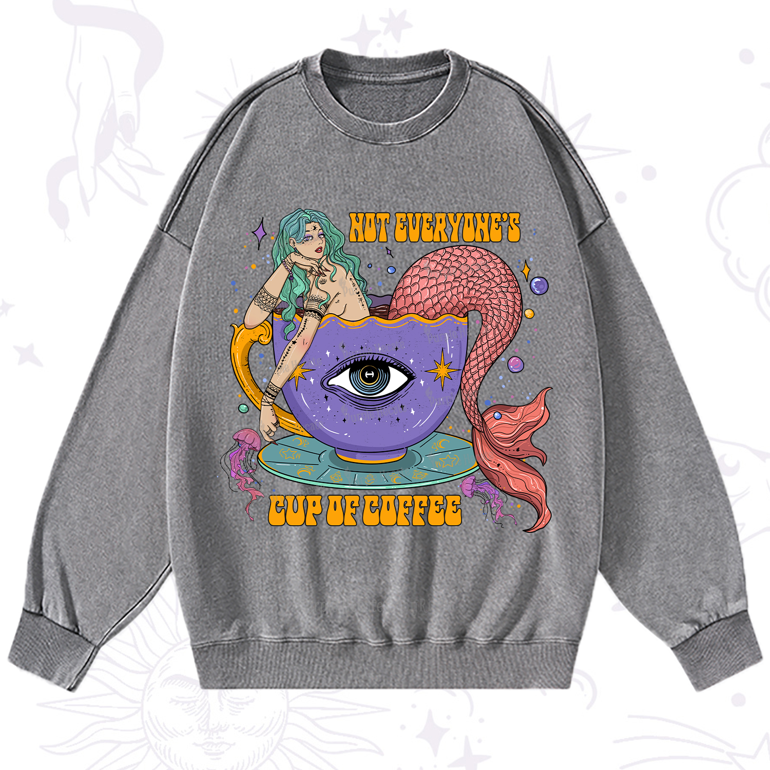 Purplehecate Not Everyone's Cup Of Coffee Washed Sweatshirt