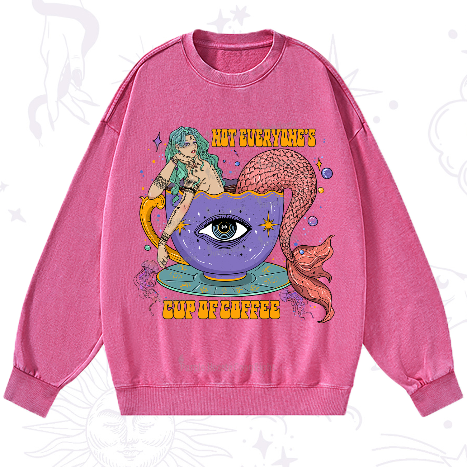 Purplehecate Not Everyone's Cup Of Coffee Washed Sweatshirt