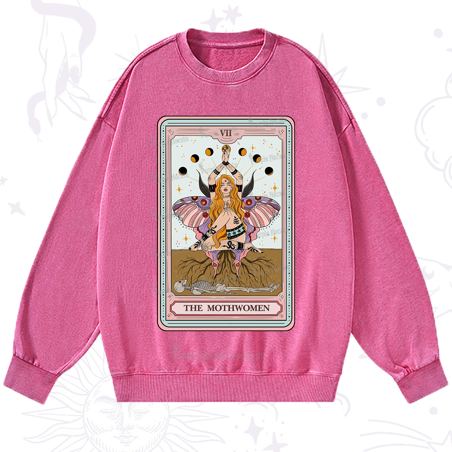 Purplehecate The Mothwomen Tarot Washed Sweatshirt