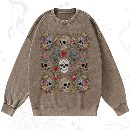 Purplehecate Skull Garden Washed Sweatshirt