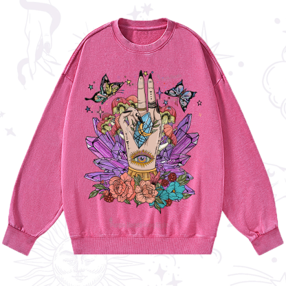 Purplehecate Mystic Crystal Divination Washed Sweatshirt