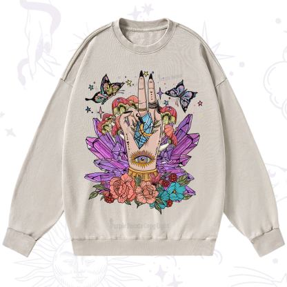 Purplehecate Mystic Crystal Divination Washed Sweatshirt