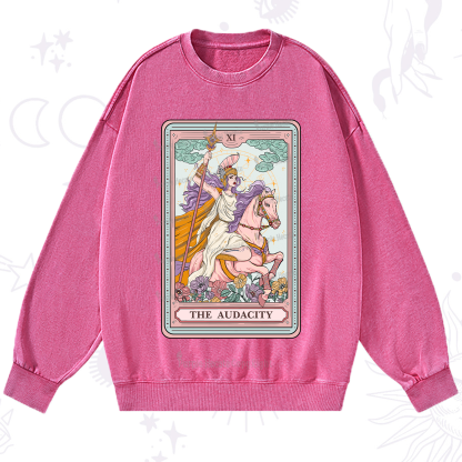 Purplehecate The Audacity Tarot Card Washed Sweatshirt