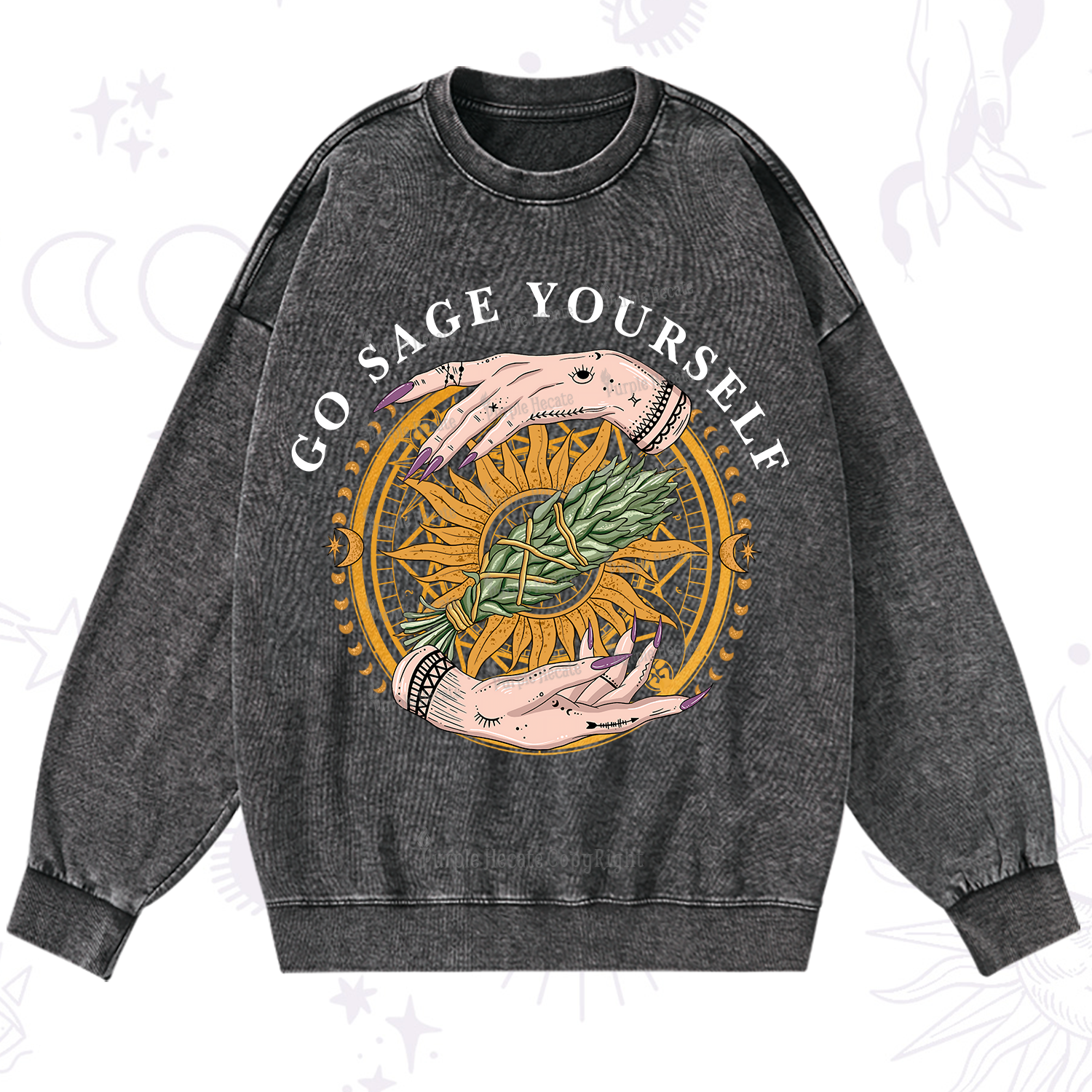 Purplehecate Sage Your Spirit Washed Sweatshirt