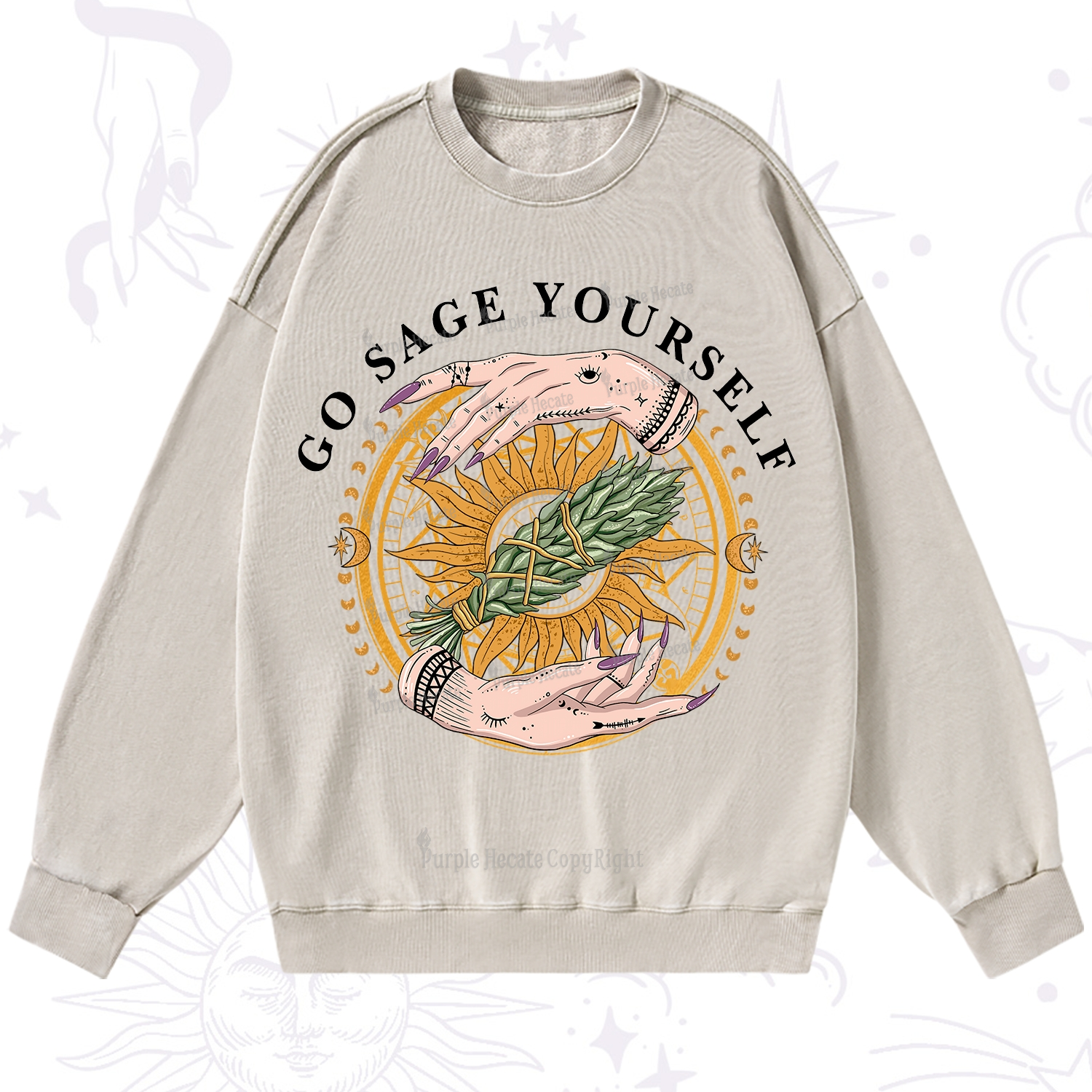 Purplehecate Sage Your Spirit Washed Sweatshirt