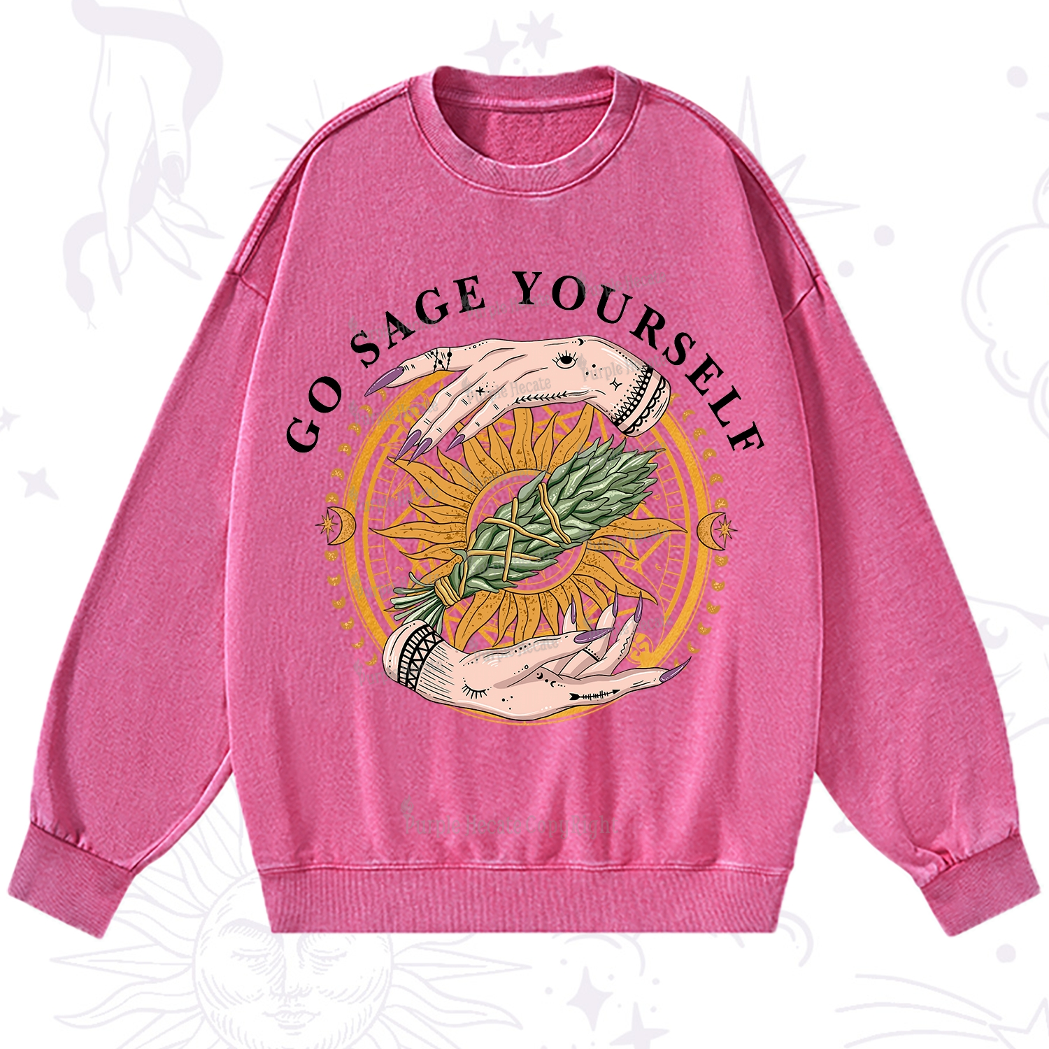 Purplehecate Sage Your Spirit Washed Sweatshirt