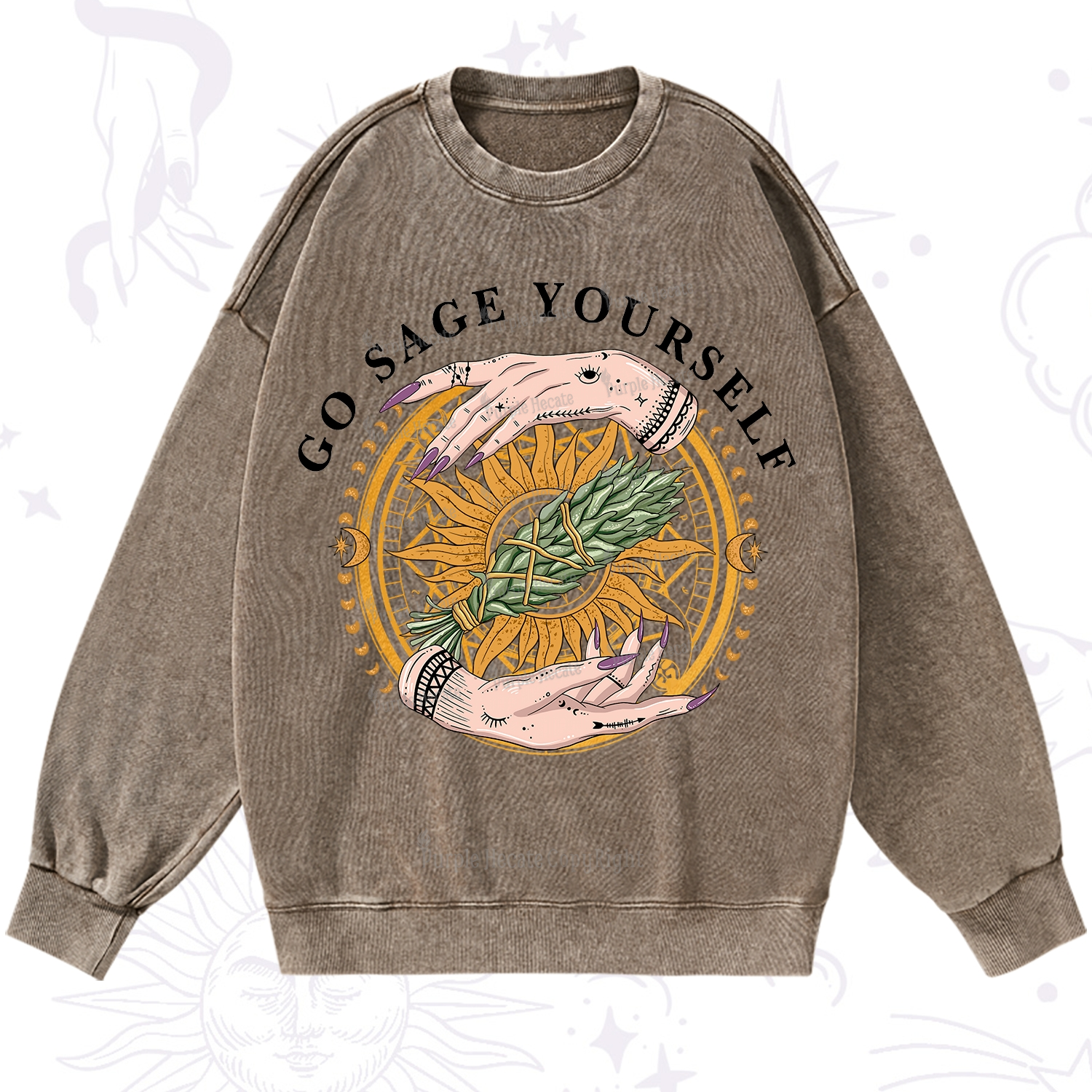 Purplehecate Sage Your Spirit Washed Sweatshirt
