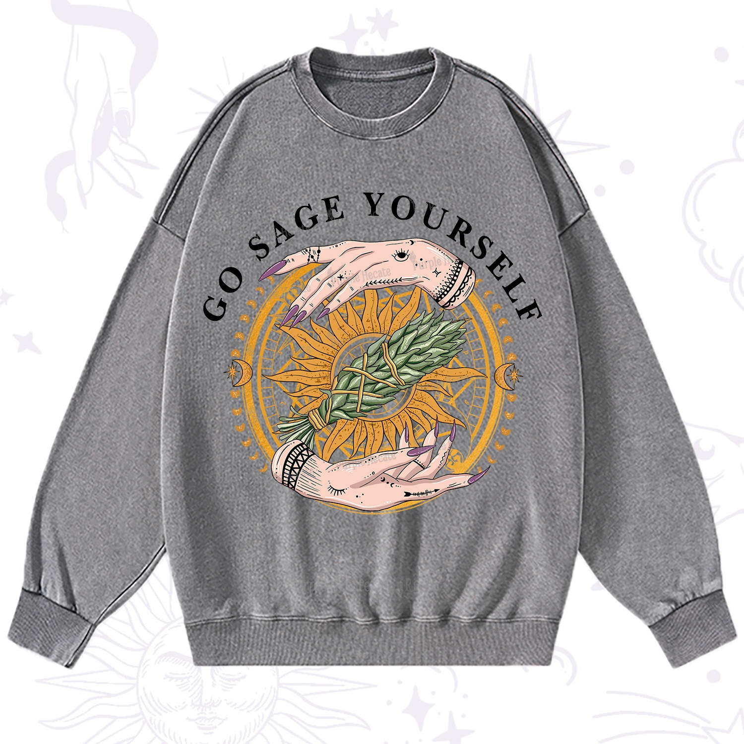 Purplehecate Sage Your Spirit Washed Sweatshirt