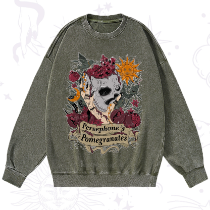 Purplehecate Persephone's Pomegranates Washed Sweatshirt
