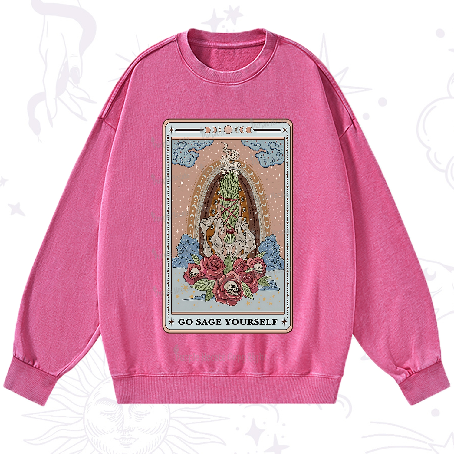 Purplehecate The Go Sage Yourself Tarot Washed Sweatshirt