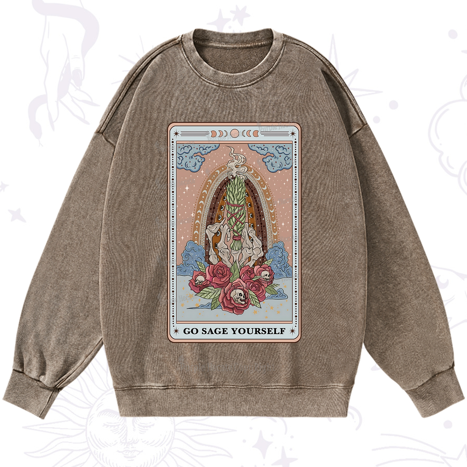 Purplehecate The Go Sage Yourself Tarot Washed Sweatshirt