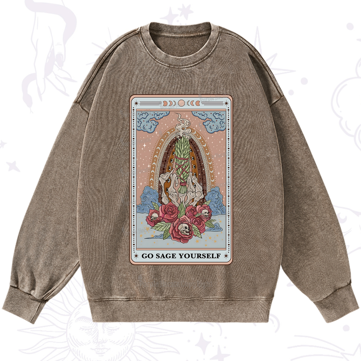 Purplehecate The Go Sage Yourself Tarot Washed Sweatshirt