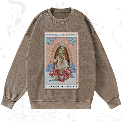 Purplehecate The Go Sage Yourself Tarot Washed Sweatshirt