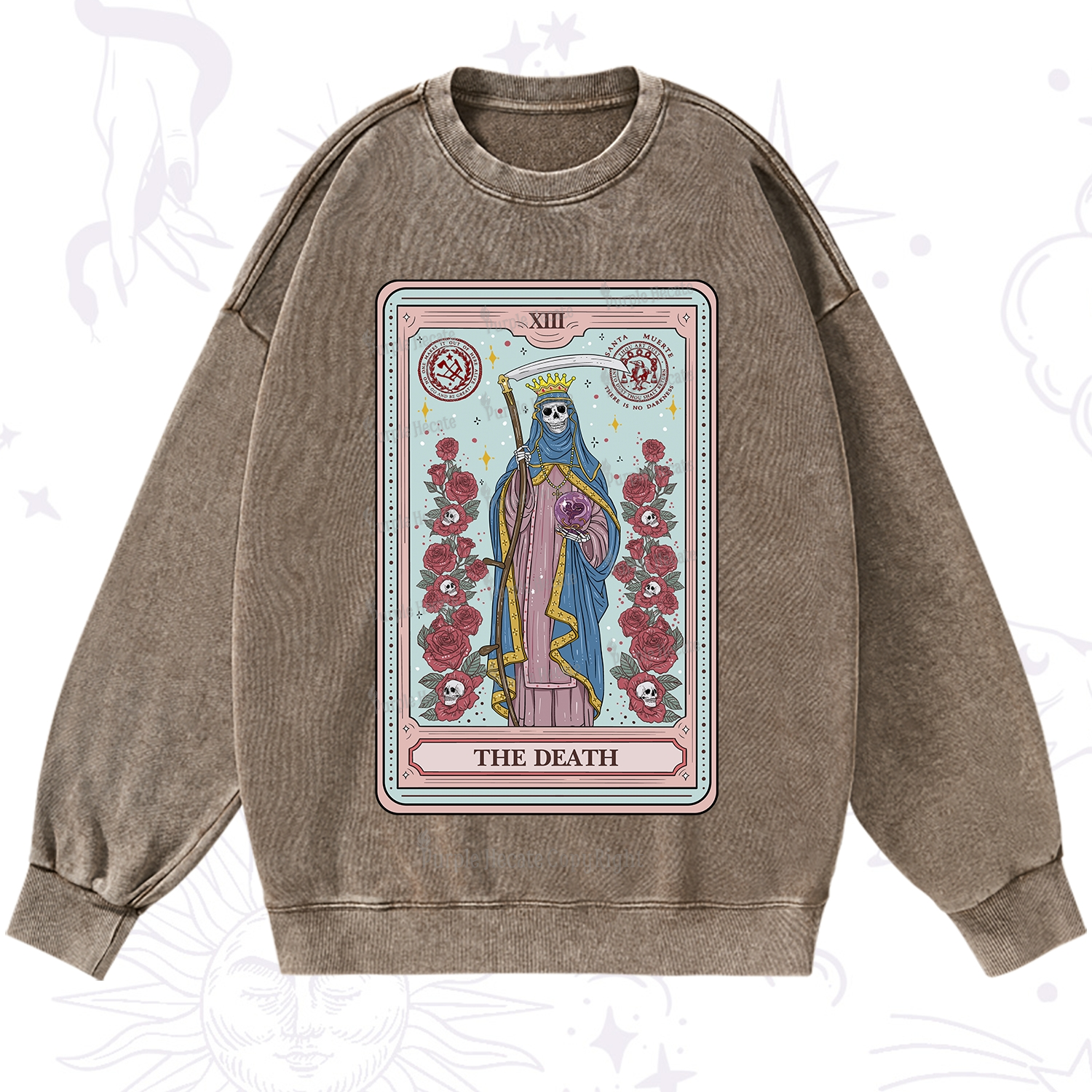 Purplehecate  The Death Tarot Washed Sweatshirt