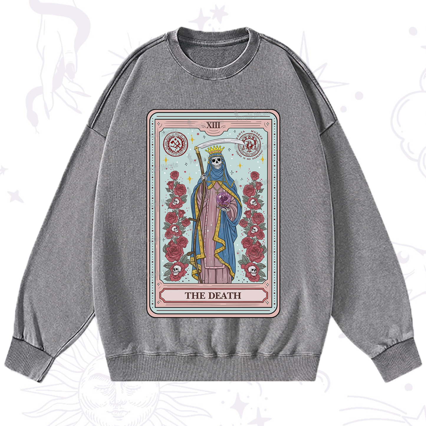 Purplehecate  The Death Tarot Washed Sweatshirt