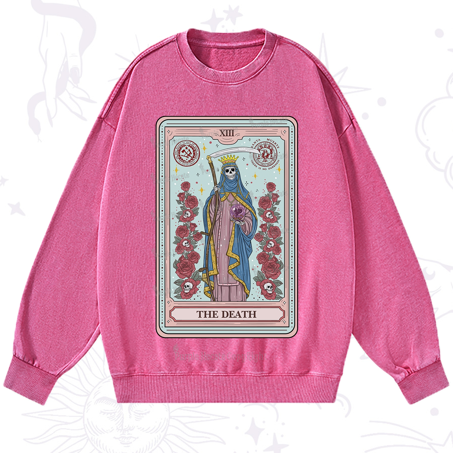 Purplehecate  The Death Tarot Washed Sweatshirt