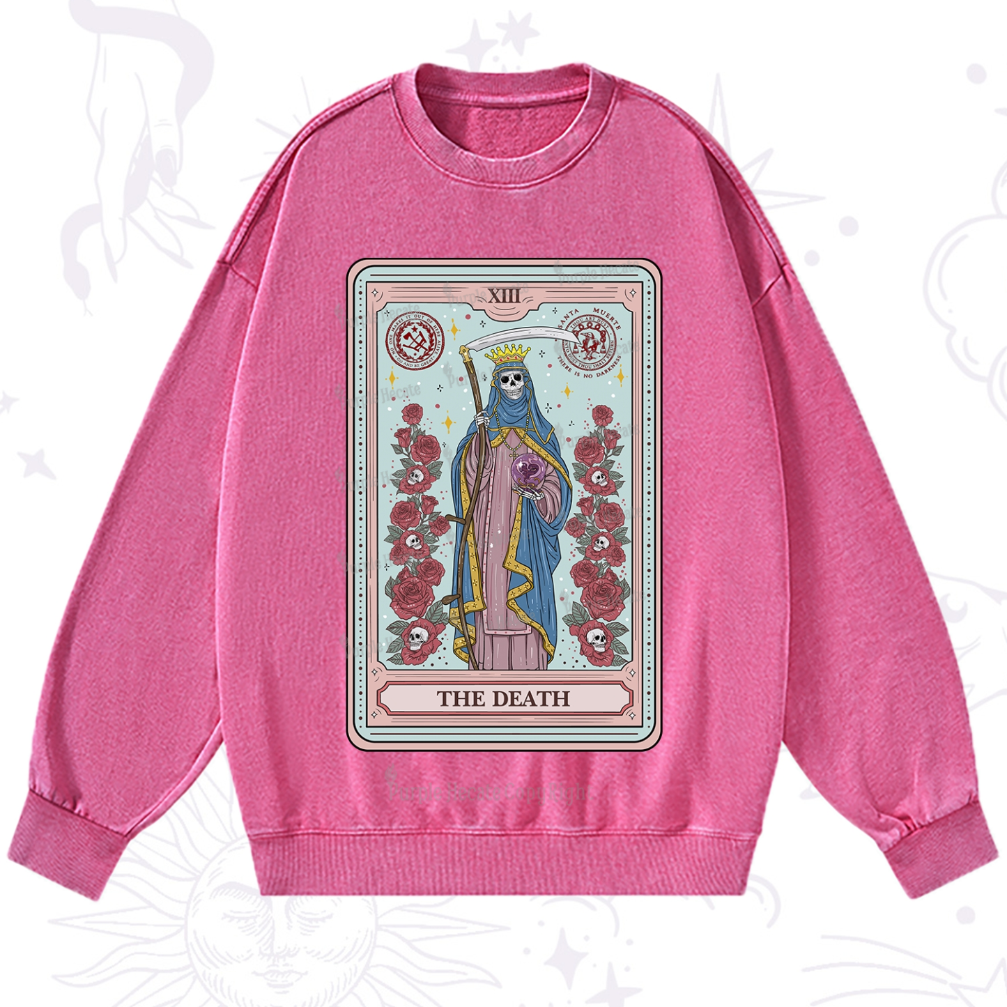 Purplehecate  The Death Tarot Washed Sweatshirt