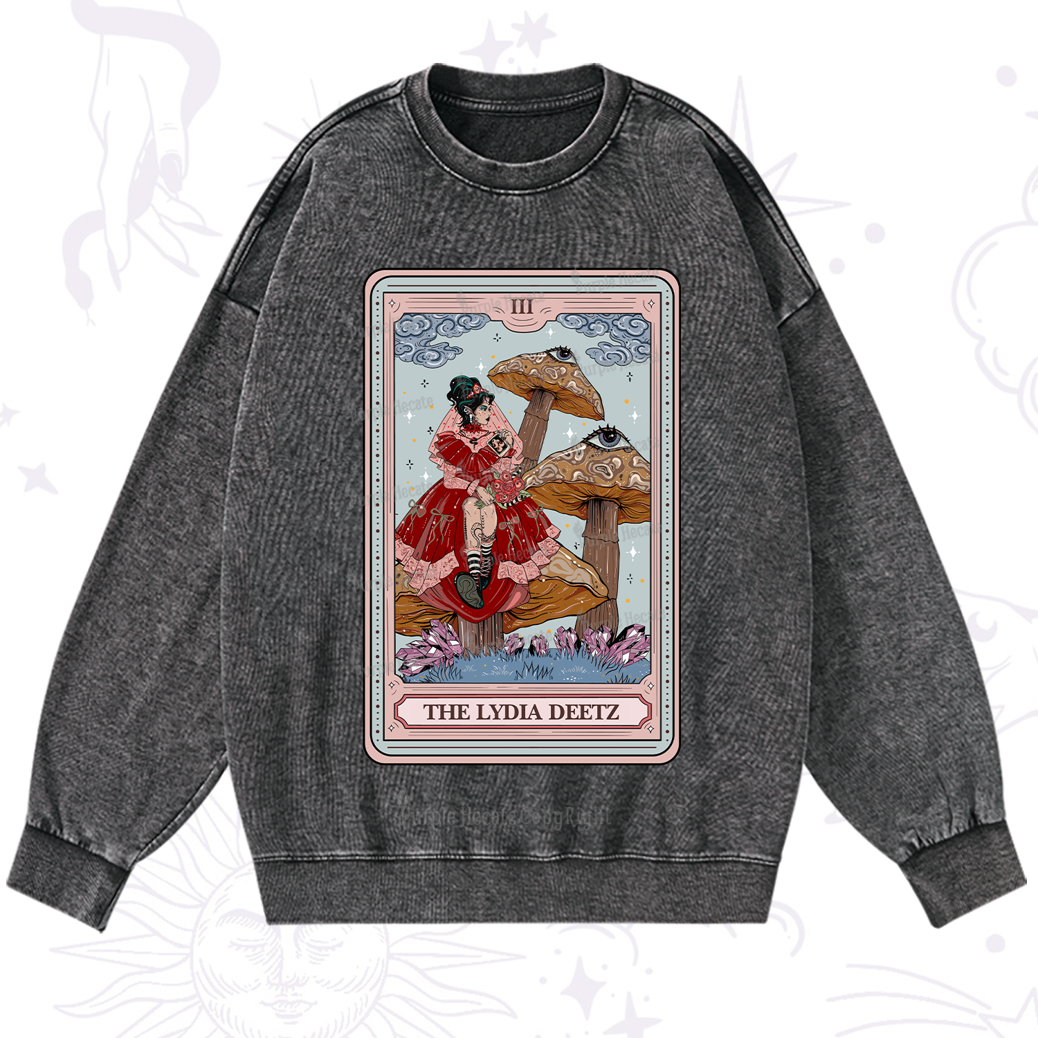 Purplehecate The Lydia Deetz Tarot Washed Sweatshirt