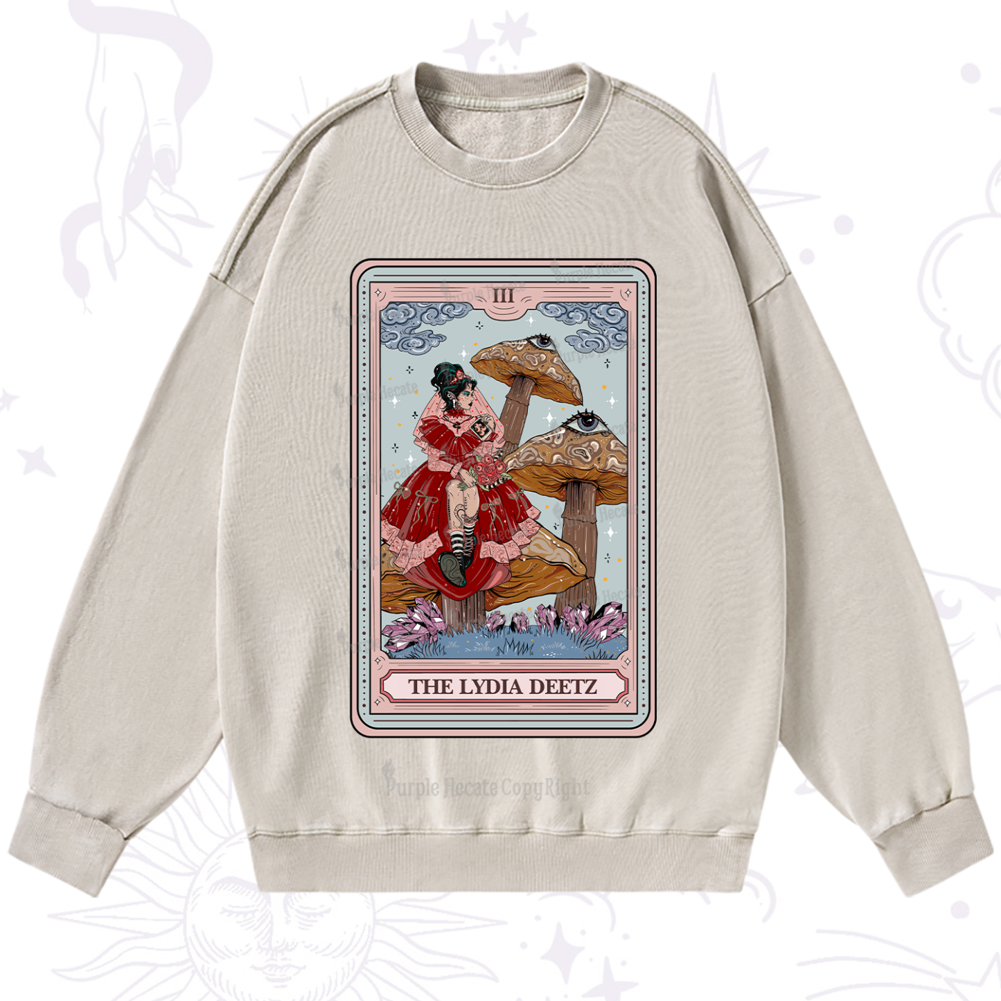 Purplehecate The Lydia Deetz Tarot Washed Sweatshirt
