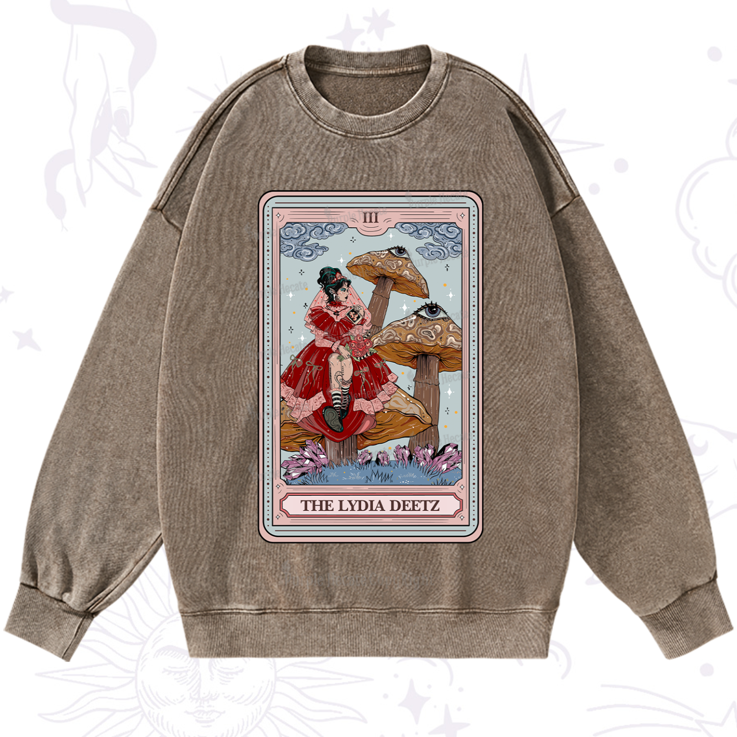 Purplehecate The Lydia Deetz Tarot Washed Sweatshirt
