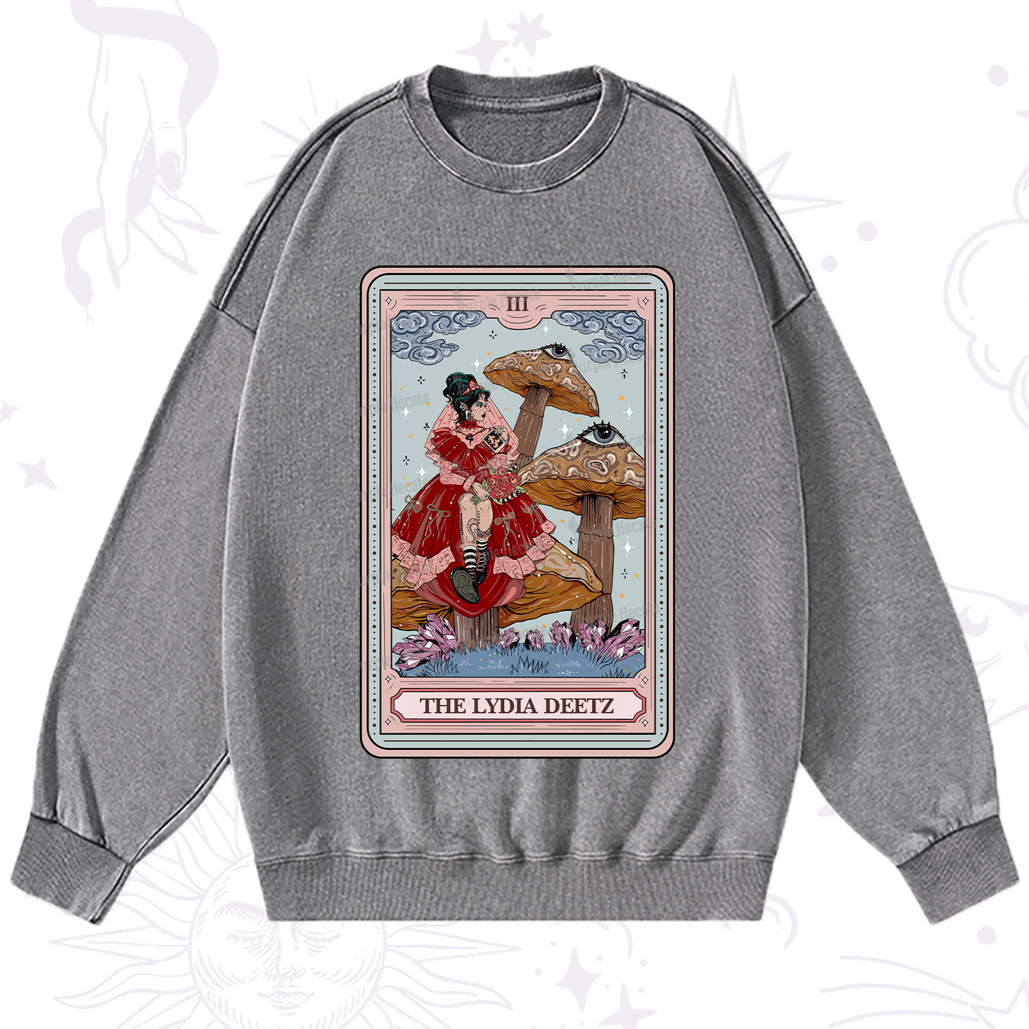 Purplehecate The Lydia Deetz Tarot Washed Sweatshirt
