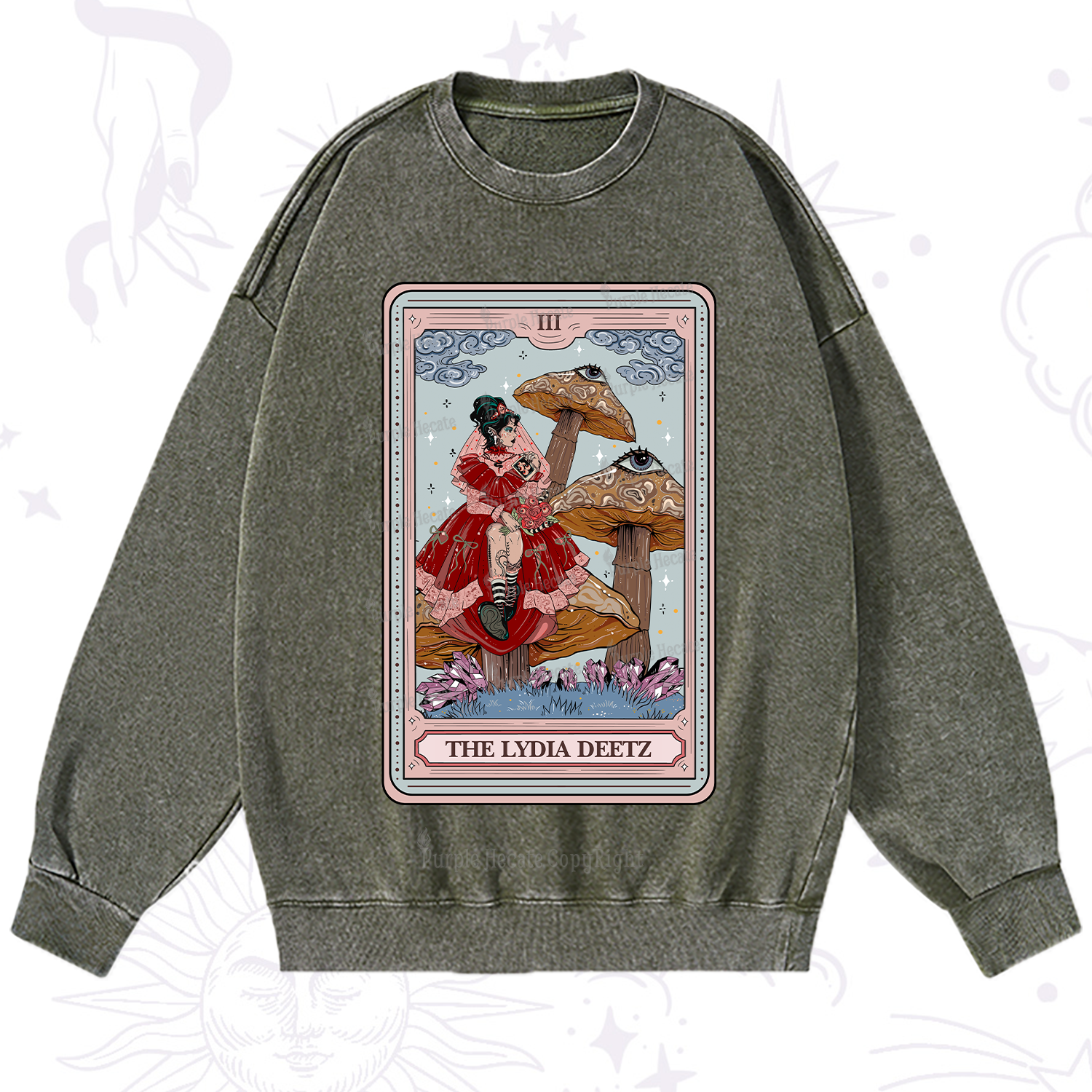 Purplehecate The Lydia Deetz Tarot Washed Sweatshirt