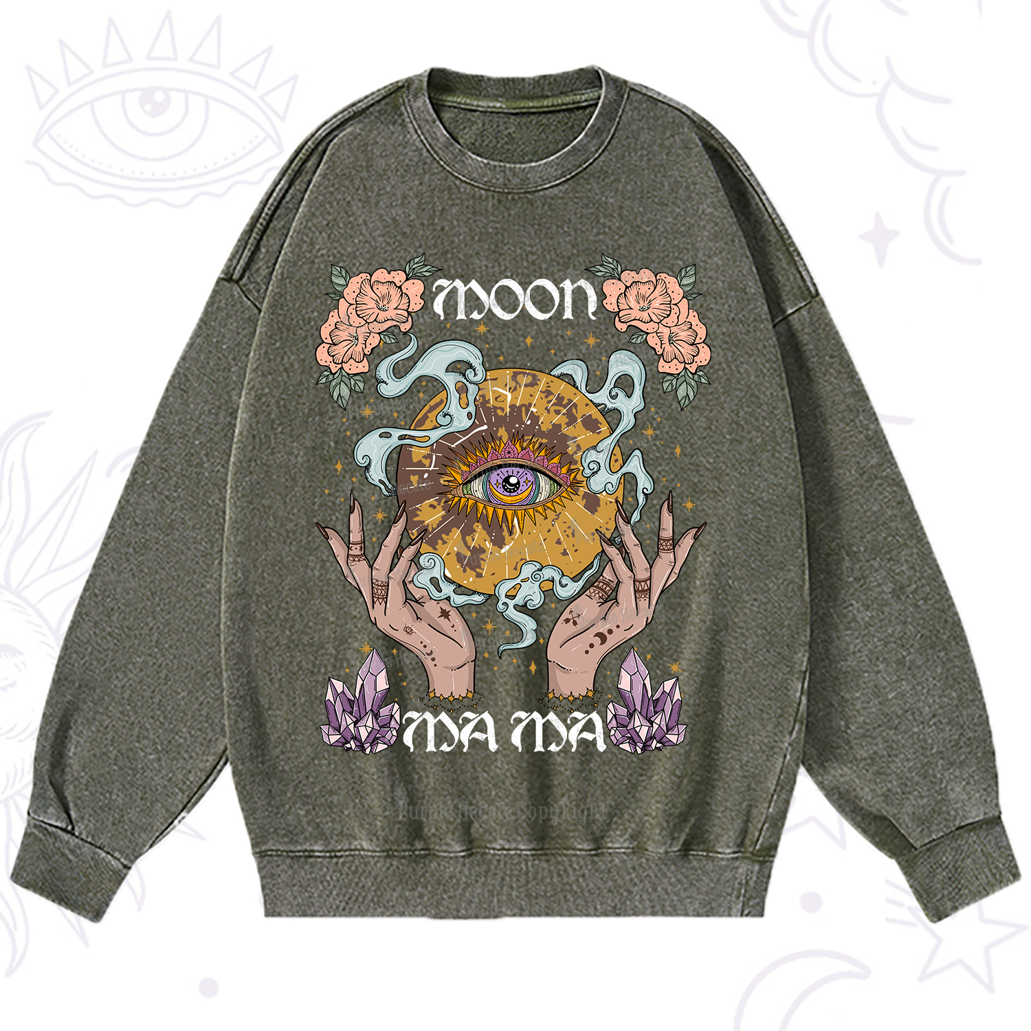 Purplehecate Moon Mama Washed Sweatshirt