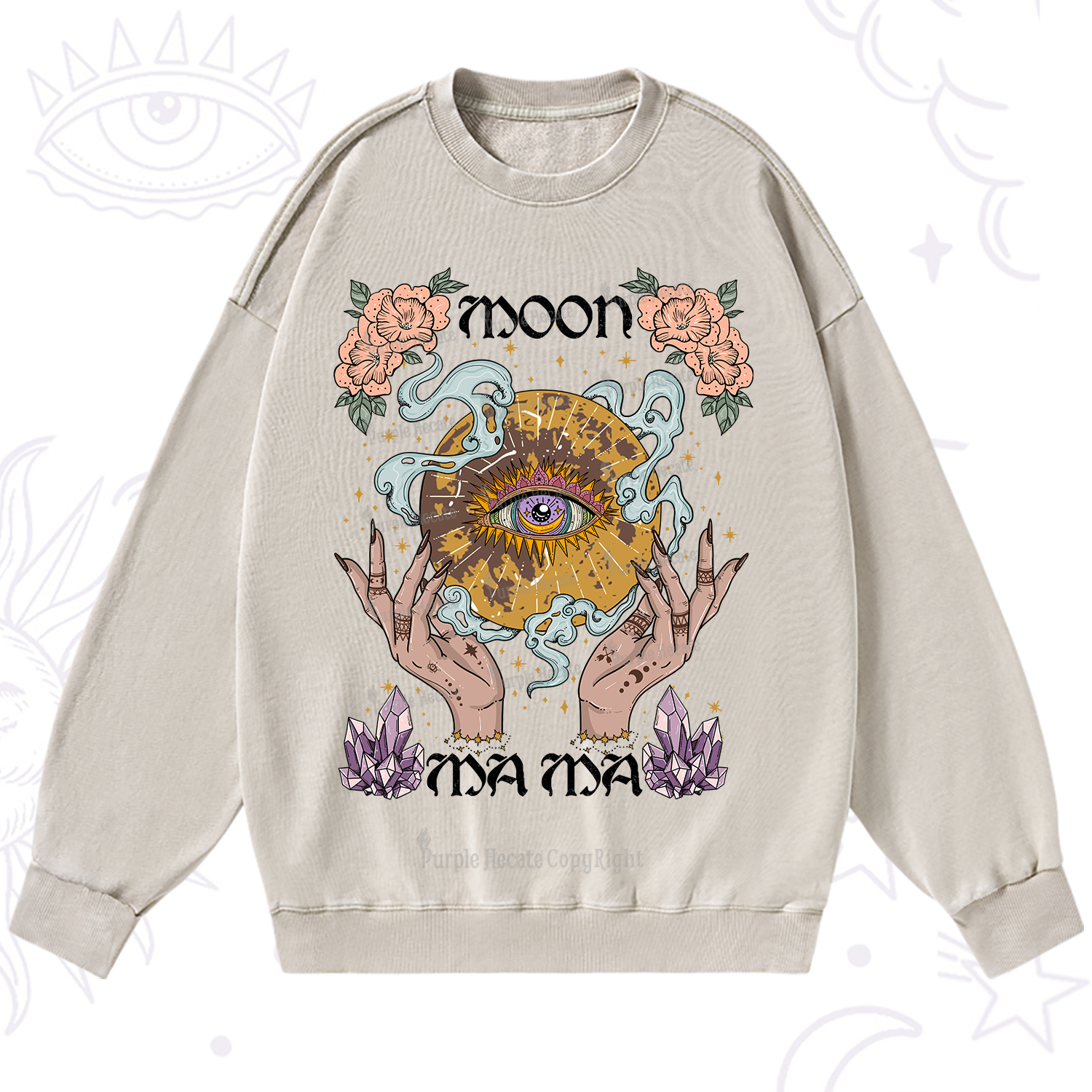 Purplehecate Moon Mama Washed Sweatshirt