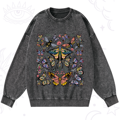 Purplehecate Mystical Butterfly & Moth Washed Sweatshirt