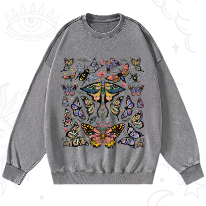 Purplehecate Mystical Butterfly & Moth Washed Sweatshirt