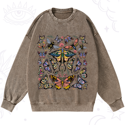 Purplehecate Mystical Butterfly & Moth Washed Sweatshirt