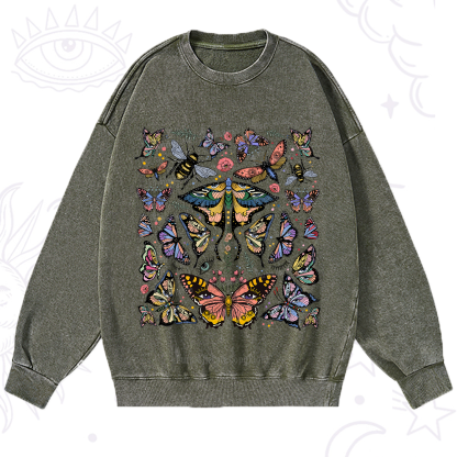Purplehecate Mystical Butterfly & Moth Washed Sweatshirt