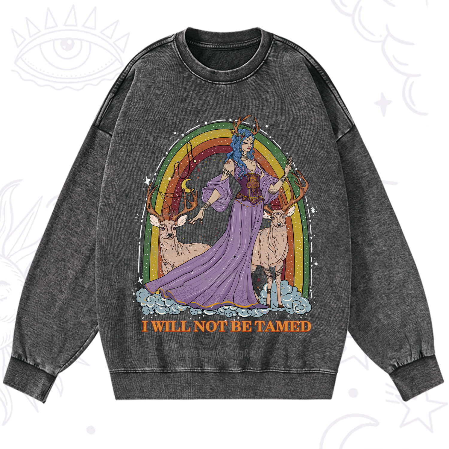 Purplehecate I Will No Be Tamed Washed Sweatshirt