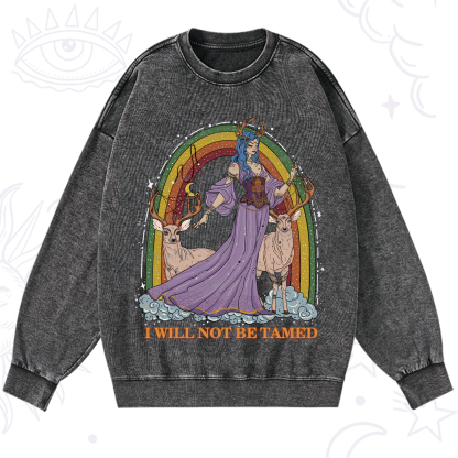 Purplehecate I Will No Be Tamed Washed Sweatshirt