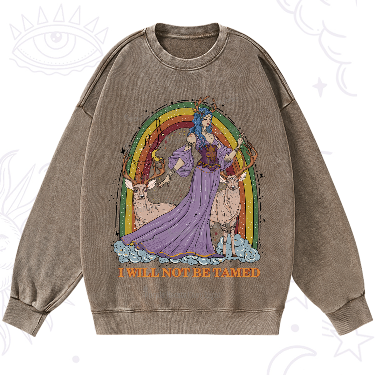 Purplehecate I Will No Be Tamed Washed Sweatshirt