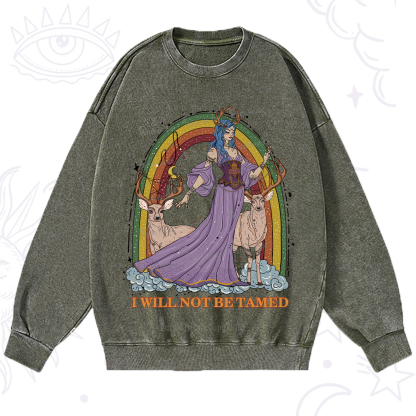 Purplehecate I Will No Be Tamed Washed Sweatshirt