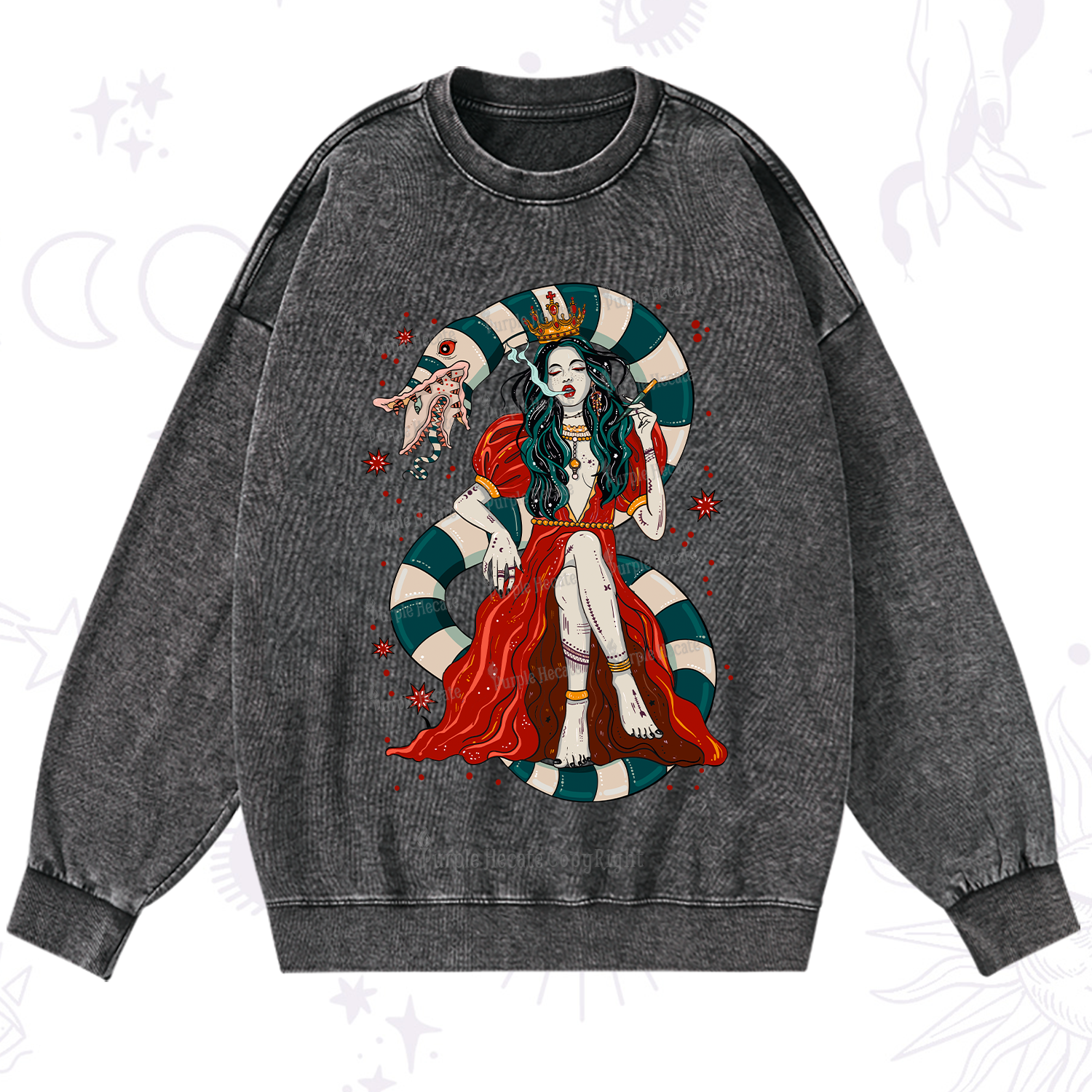 Purplehecate Queen of the Sandworms Washed Sweatshirt