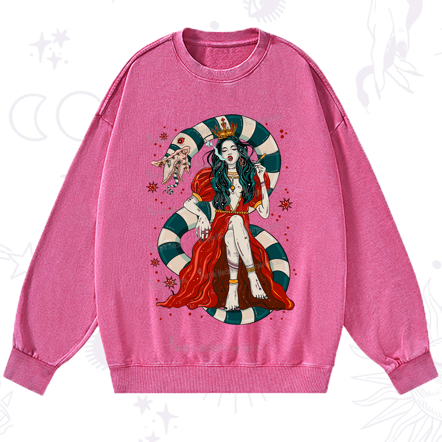 Purplehecate Queen of the Sandworms Washed Sweatshirt