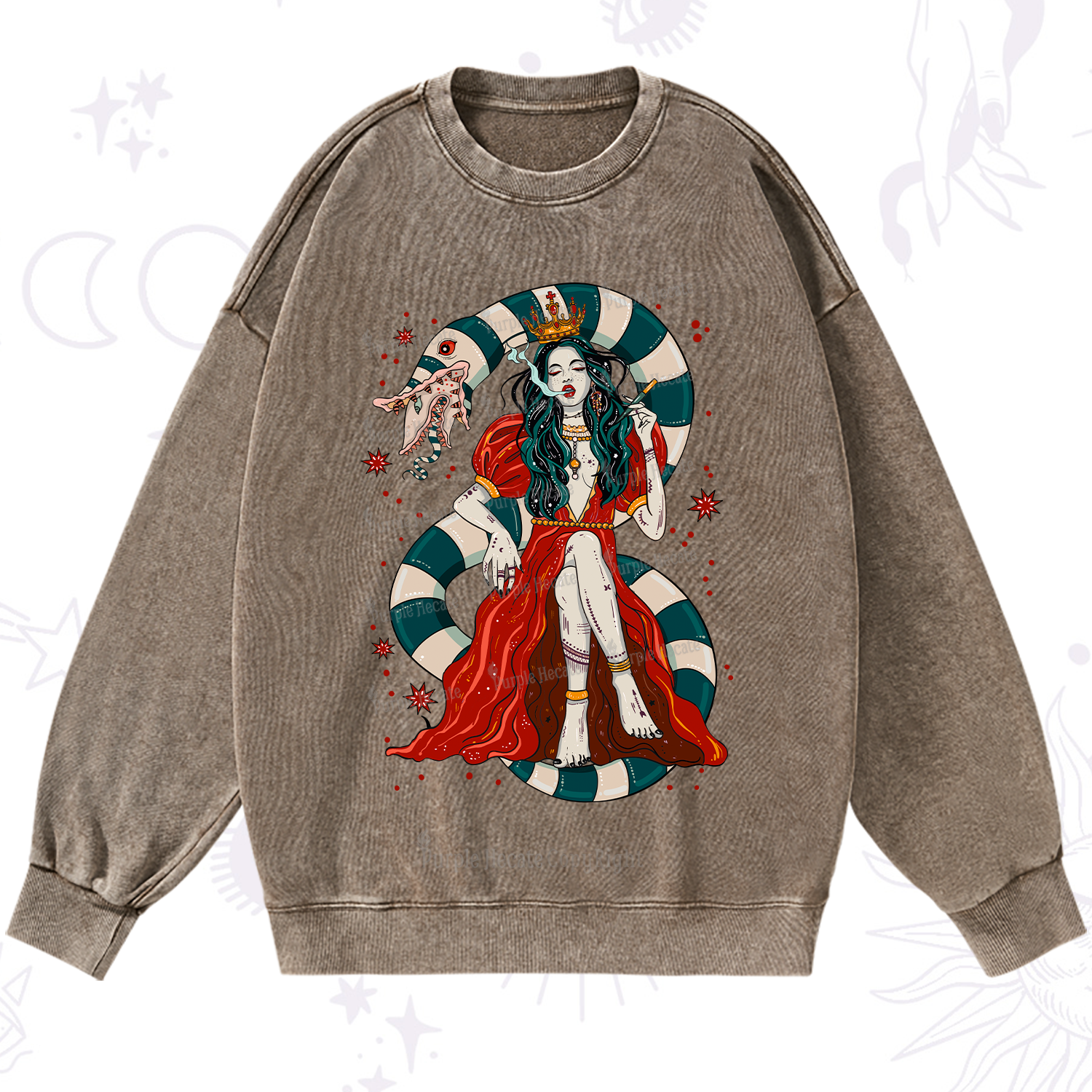 Purplehecate Queen of the Sandworms Washed Sweatshirt