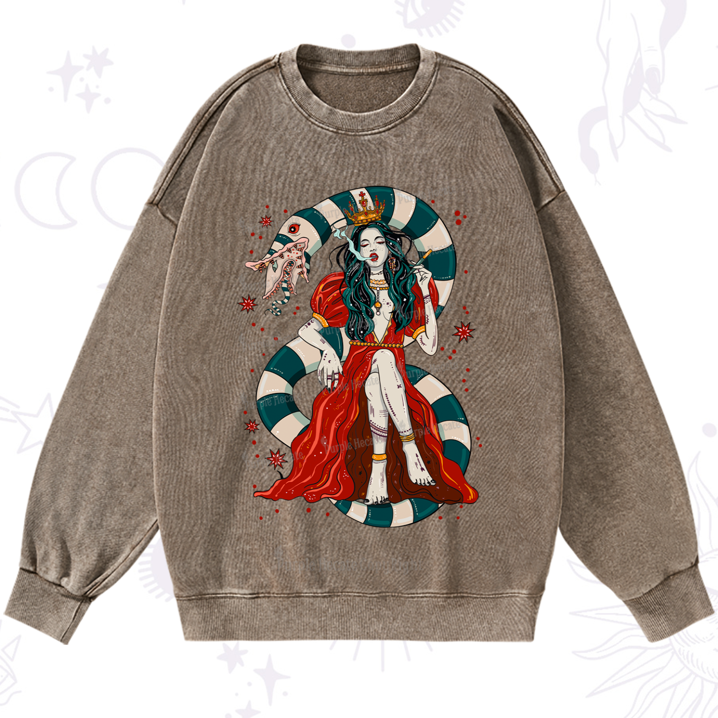 Purplehecate Queen of the Sandworms Washed Sweatshirt