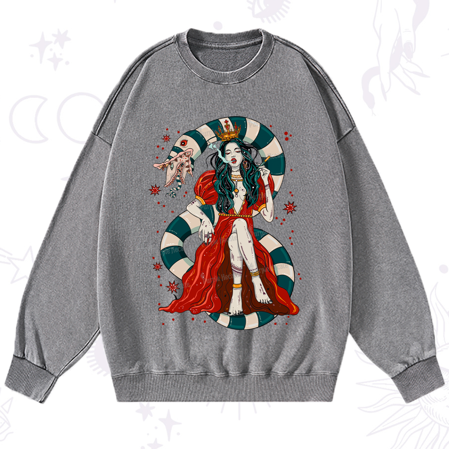 Purplehecate Queen of the Sandworms Washed Sweatshirt