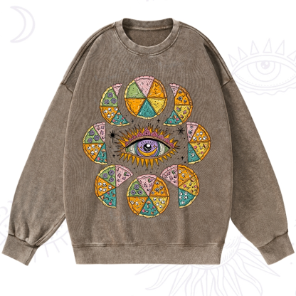 Purplehecate Moon Phase Pizza Washed Sweatshirt