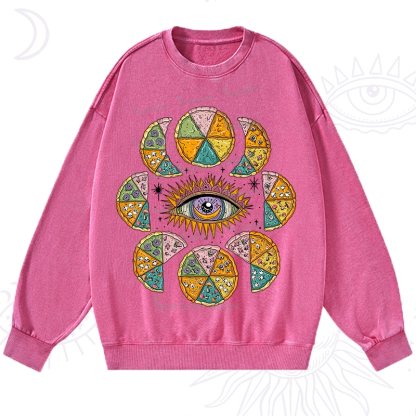 Purplehecate Moon Phase Pizza Washed Sweatshirt