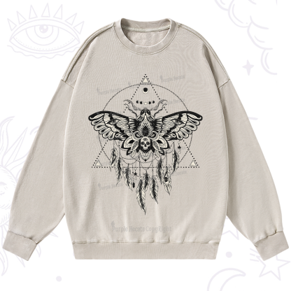 Purplehecate Mystical Luna Moth Washed Sweatshirt