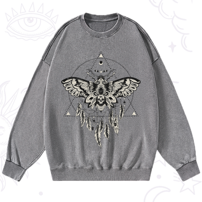 Purplehecate Mystical Luna Moth Washed Sweatshirt