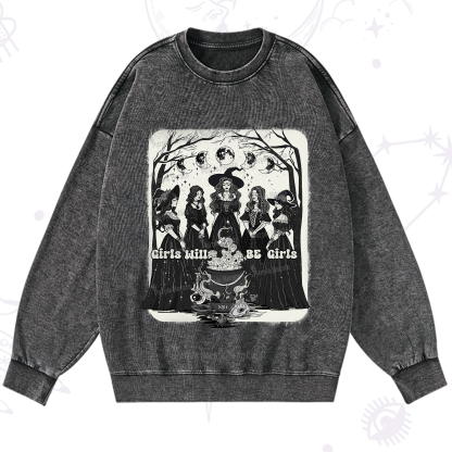 Purplehecate Girls Will Be Girls Washed Sweatshirt